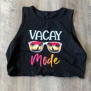 SHEIN Black Graphic Crop Top